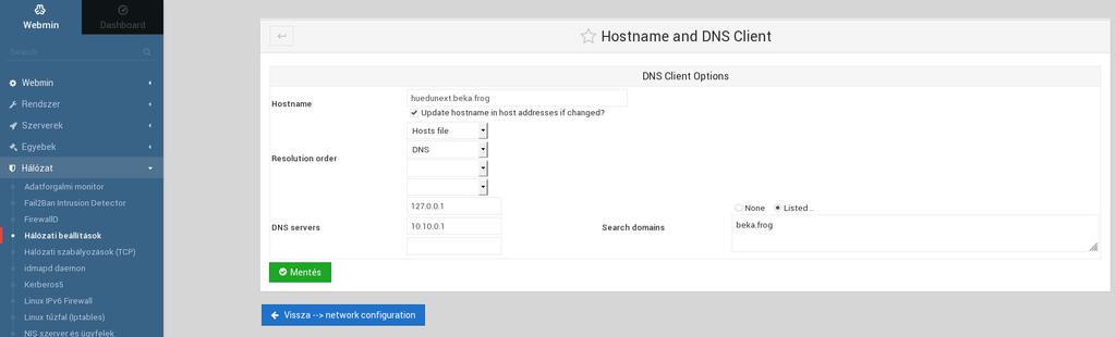 90. Kiválasztott interface (eszköz) Kiválasztott hálózati eszközhöz: statikus IP címet állíthatunk be, amennyiben nem a DHCP szervertől kapunk IP címet.