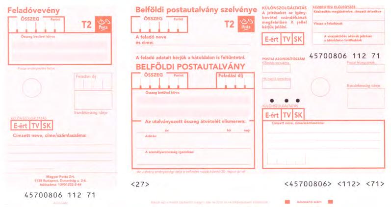 1. Olvasd el! 1500 1500 EZERÖTSZÁZ ALAPÍTVÁNY AZ OLVASÁSÉRT JÁTÉKVÁROS BETŰ UTCA 62. 9876 KOVÁCS JÁNOS 8888 BUDAPEST, TESZT UTCA 2.