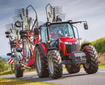 robusztus kialakítás Alacsony tömegközéppont Karbantartást nem igénylő rotorfej A Massey Ferguson zászlóshajója A négy rotor és a 12,5, illetve 14 méteres munkaszélességgel ezek a rendsodrók