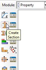 Section definiálása: A Property Modul eszköztárából kattintsunk a Create Section ikonra.