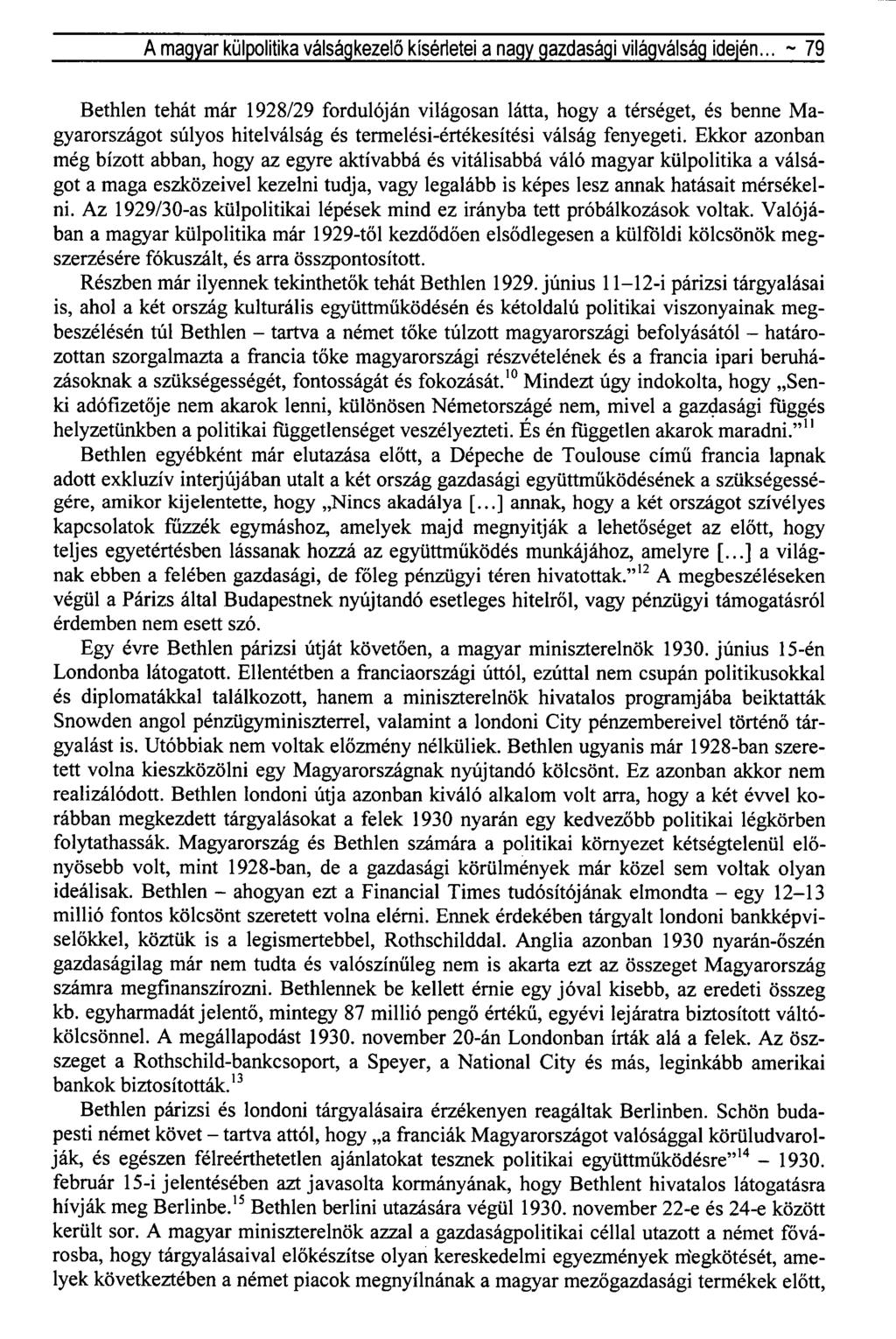 A magyar külpolitika válságkezelő kísérletei a nagy gazdasági világválság idején.