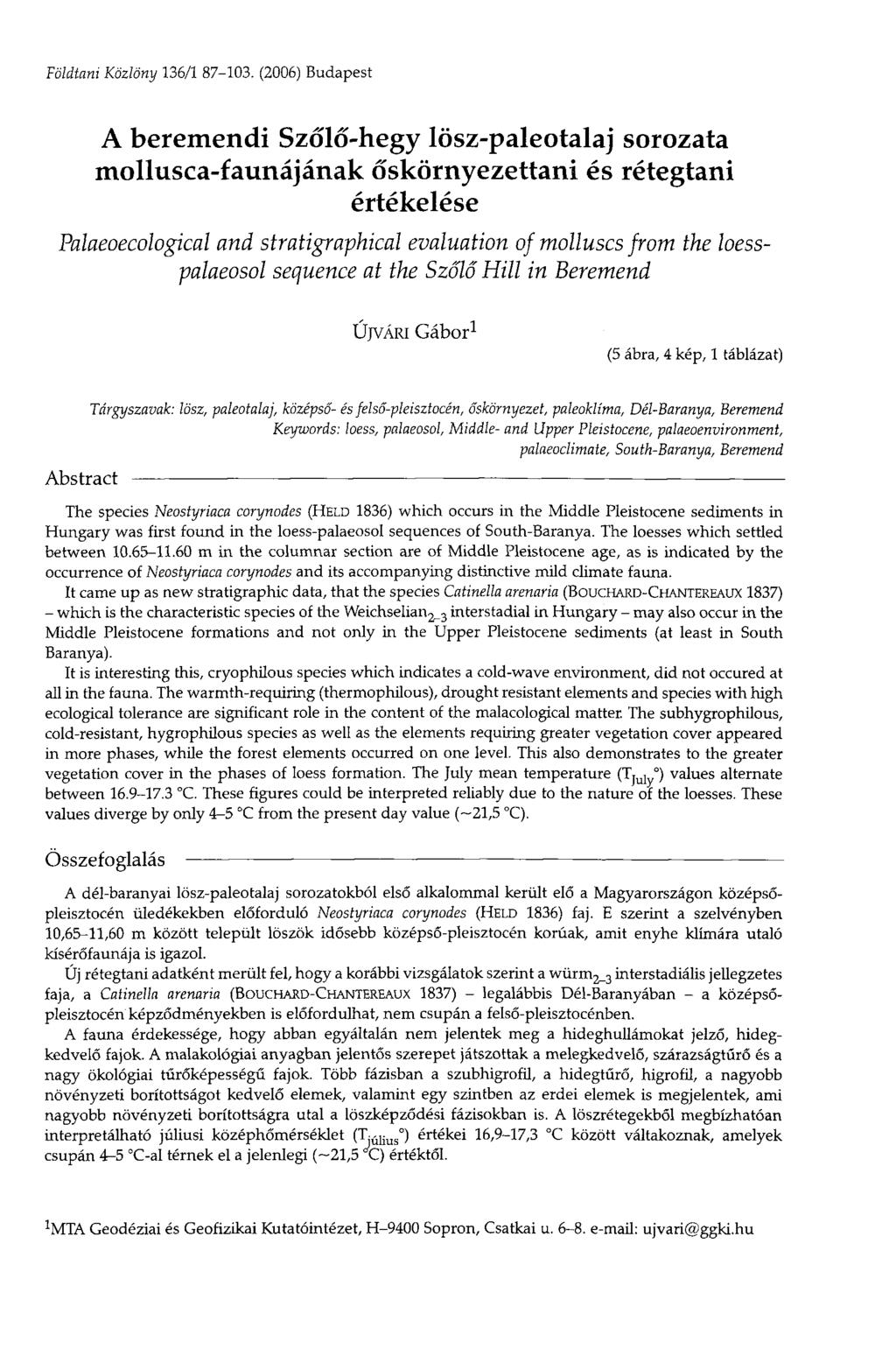 Földtani Közlöny 36/ 87-03.
