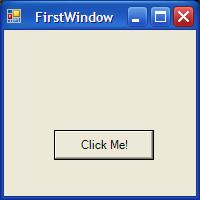 151 Application.Run(new FirstWindow()); A programot a következőképpen fordíthatjuk le: csc /target:winexe file.cs A kapcsoló nélkül is lefordul, de a futáskor egy konzolablak is megjelenik.