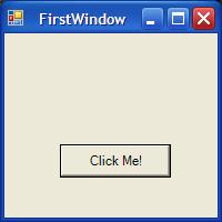 151 Application.Run(new FirstWindow()); A programot a következőképpen fordíthatjuk le: csc /target:winexe file.cs A kapcsoló nélkül is lefordul, de a futáskor egy konzolablak is megjelenik.