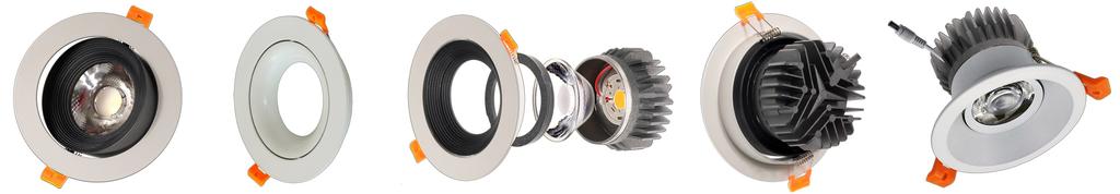 CC - Constant Current Recessed Aluminum MODULAR LED Lighting Systems, Adjustable - Rotatable, Driver not Included!