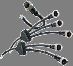 Weather Proof connecting cables for LED modules ML40-90 & ML40-145 with FEMALE 2-pin Connectors with metal nuts - IP67 Optional PMMA Lenses