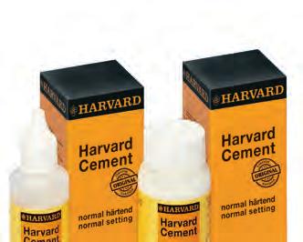 Alábélelők, pulpasapkázók Harvard Cement (HARVARD) Cinkfoszfát cement normál- és gyorskötésű változatban koronák, többtagú hidak és inlay-k beragasztására.