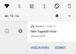 Értesítések ideiglenes törlése Átmenetileg törölhet értesítéseket, hogy az Értesítések panel vagy Lezárási képernyő ne legyen zsúfolt. Részletekért lásd Az alkalmazásértesítések kezelése (37.