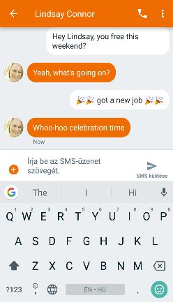 77 SMS és MMS 4. A szövegmezőben kezdje el megírni üzenetét. 5. Érintse meg a elemet a küldéshez, vagy a elemmel mentse az üzenetet vázlatként.