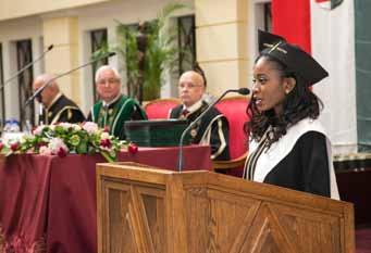 Olaoluwa Sotomi végzős hallgató búcsúbeszéde Olaoluwa Sotomi graduate student s farewell speech A Debreceni Egyetem Fogorvostudományi Kari Tanácsának elnöksége. Dr.