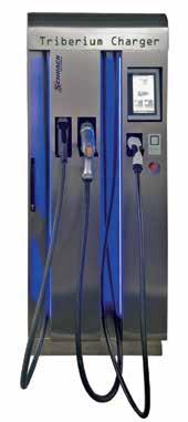 w i-charge Triberium Fast Charger Nagy forgalmú helyeken, illetve autópályák mellé telepített i-charge Triberium Fast Charger gyorstöltő állomással 60kW-os töltési teljesítménnyel az akkumulátorok