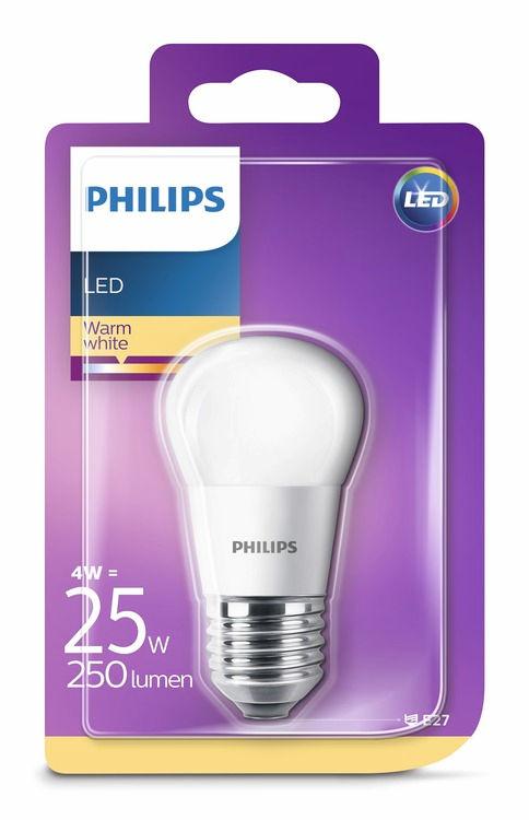 PHILIPS LED Kisgömb izzó 4 W (25 W) E27 Meleg fehér Nem szabályozható Kellemes fény a szemnek A rossz minőségű fényforrások kifárasztják a szemet.