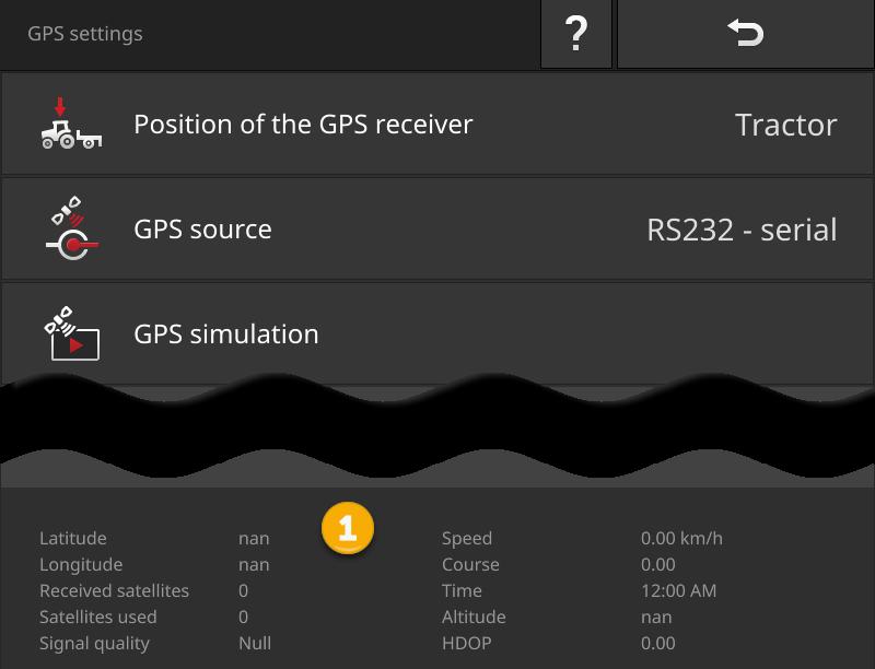 Gépbeállítások 6.4 GPS Állítsuk be a GPS vevő helyzetét és interfészét.