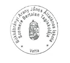 ZÁRADÉK 32 A Bükkábrányi Arany János Általános Iskola Szemere Bertalan Tagiskolájának a 2018/2019.