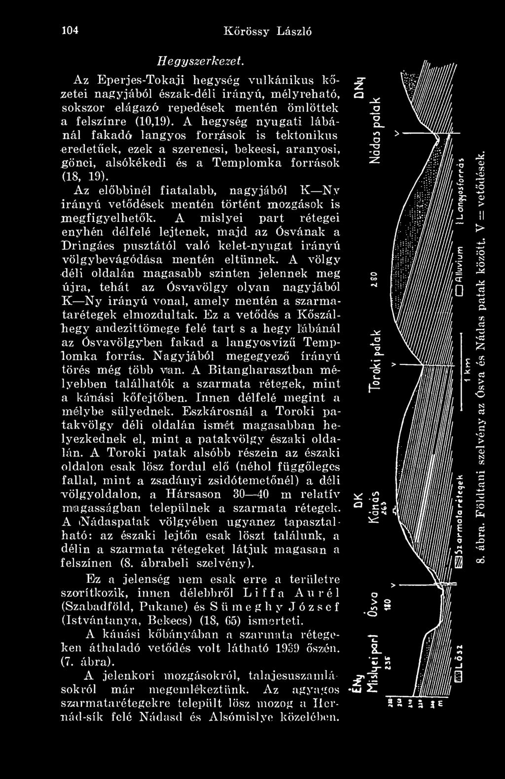 Az elbbinél fiatalabb, nagyjából K Ny irányú vetdések mentén történt mozgások is megfigyelhetk.