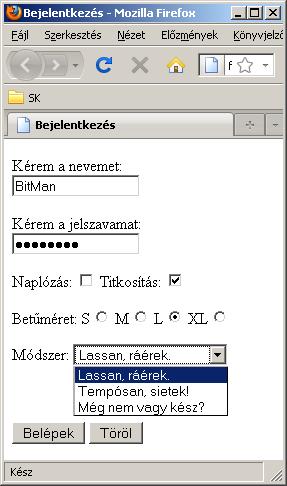 HTML űrlap Beviteli elemek <input type= xxx >