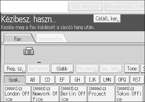 Kézi tárcsázás Kézi tárcsázás Emelje fel a külsõ telefon kagylóját és tárcsázzon. Ha létrejött az összeköttetés és egy magas hangot hall, nyomja meg a {Start} gombot a faxdokumentum továbbításához.