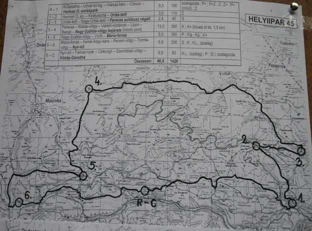 A 30 és 45 km-es távok teljesítmény túra útvonala. 2006-ban az Évadnyitó túra 15. alkalommal került megrendezésre a B.-A.-Z.