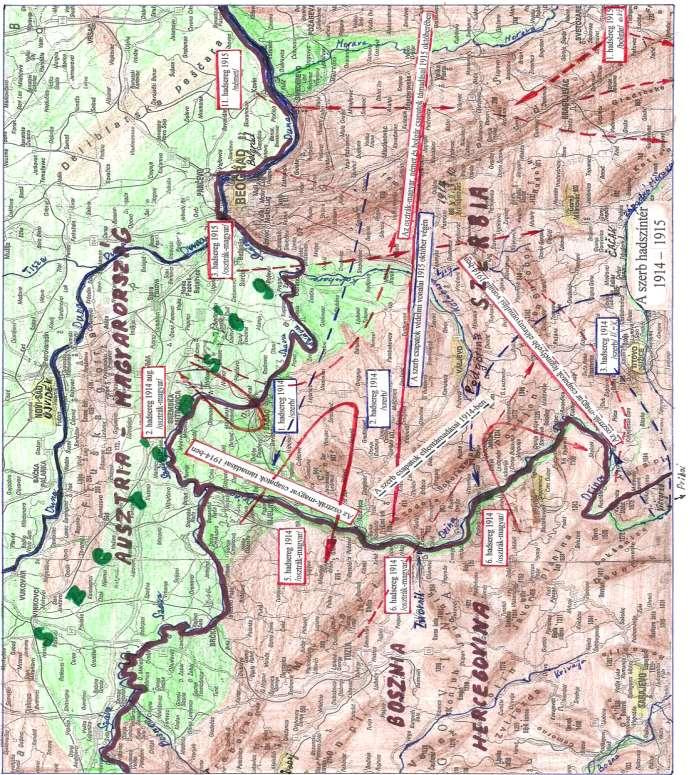 Északon a 2. hadsereg (parancsnoka Eduard von Böhm-Ermolli lovassági tábornok) egységei már augusztus 12-én elfoglalták Szabácsot, ez volt az első elfoglalt szerb város (augusztus12-23-ig).