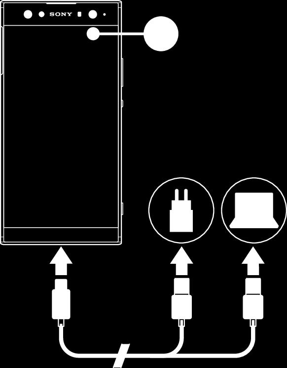 Akkumulátor és karbantartás A készülék töltése Mindig az adott Xperia modellhez készült eredeti Sony-töltőt és USB Type-C típusú kábelt használjon.