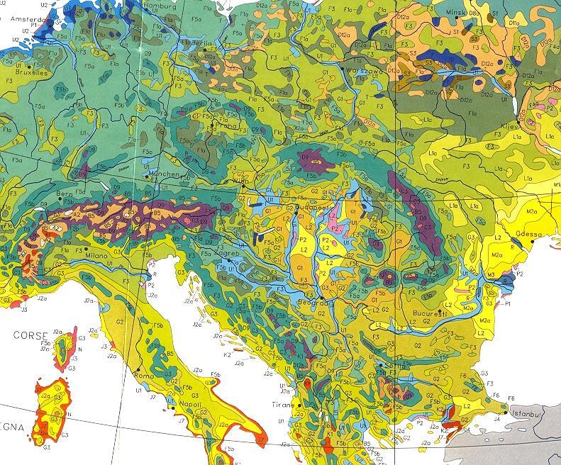 A Kárpát-medence mozaikos élőhelyei Karte der natürlichen