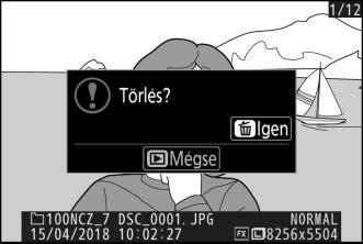 Felesleges képek törlése Az aktuális kép törléséhez nyomja meg a O gombot. Felhívjuk figyelmét, hogy a törölt képeket nem lehet visszaállítani. 1 Jelenítse meg a törölni kívánt képet.