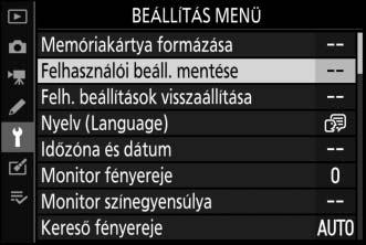 Felhasználói beállítások: U1, U2 és U3 mód A gyakran használt beállításait hozzárendelheti a módválasztó tárcsa U1, U2 és U3 pozíciójához.