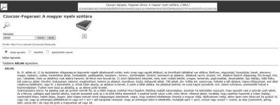 szócikke 3. ábra. A CzF.