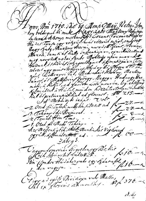 Anno D[omi]ni 1710. Die 19.