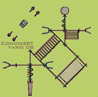 4 m x 9.1 m; esésvédelmi tér: 12.