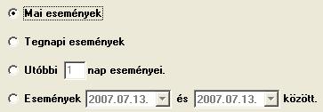 0 Eseménylista A modul az utolsó 2000 eseményt tudja tárolni, és ezekből az alábbi módokon lehet lekérdezni: Az eseménylista nyomtatható, vagy akár fájlba is menthető, a következő 3 formátum