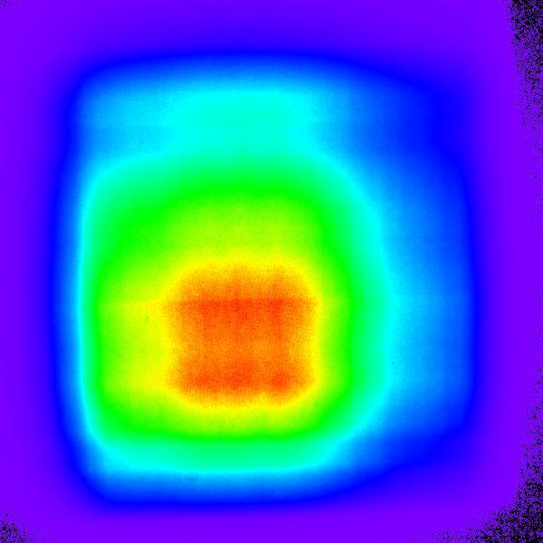 Intenzitás A neutronnyaláb képe a NIPS radiográfiai berendezéssel 50000 horizontal cut at 1/3 horizontal cut at 2/3 45000 40000 35000 30000 25000 20000 15000 10000 5000 0