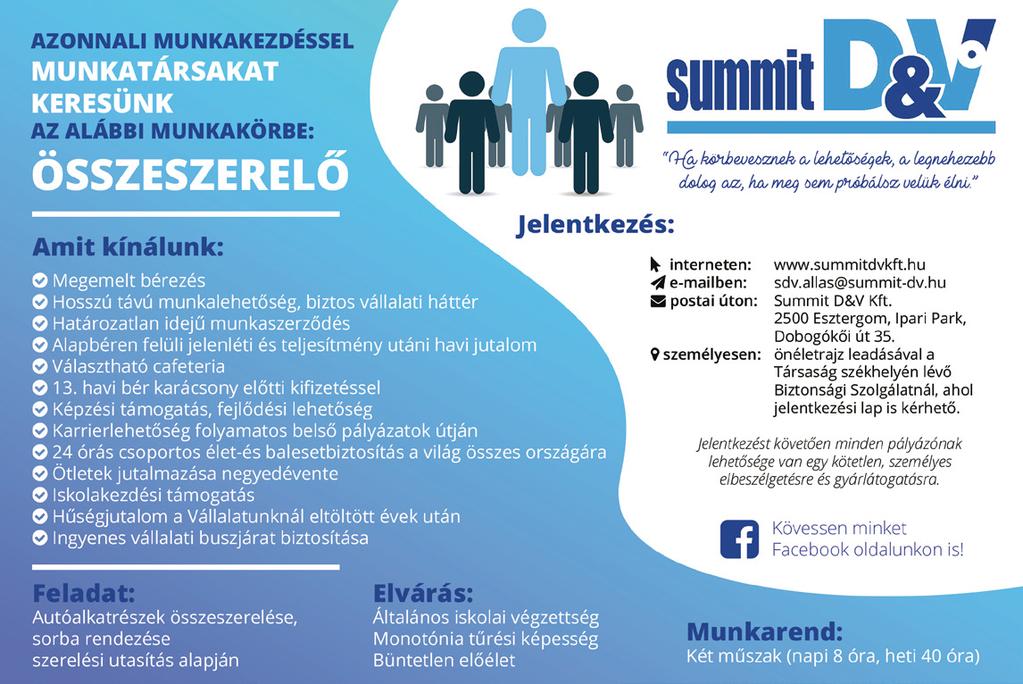 ÁLLÁSBÖRZE 2019. Jelentkezésekor május 24.