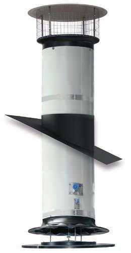 8 LÉGBEEJTŐ KÜRTŐK VÁKUUM ÉS GRAVITÁCIÓS SZELLŐZÉSHEZ A FAC 2 (Fresh Air Chimney) és a Fumus 2 olyan légbeejtő kürtők, melyek a friss levegőt a tetőn keresztül vezetik be az istállóba.