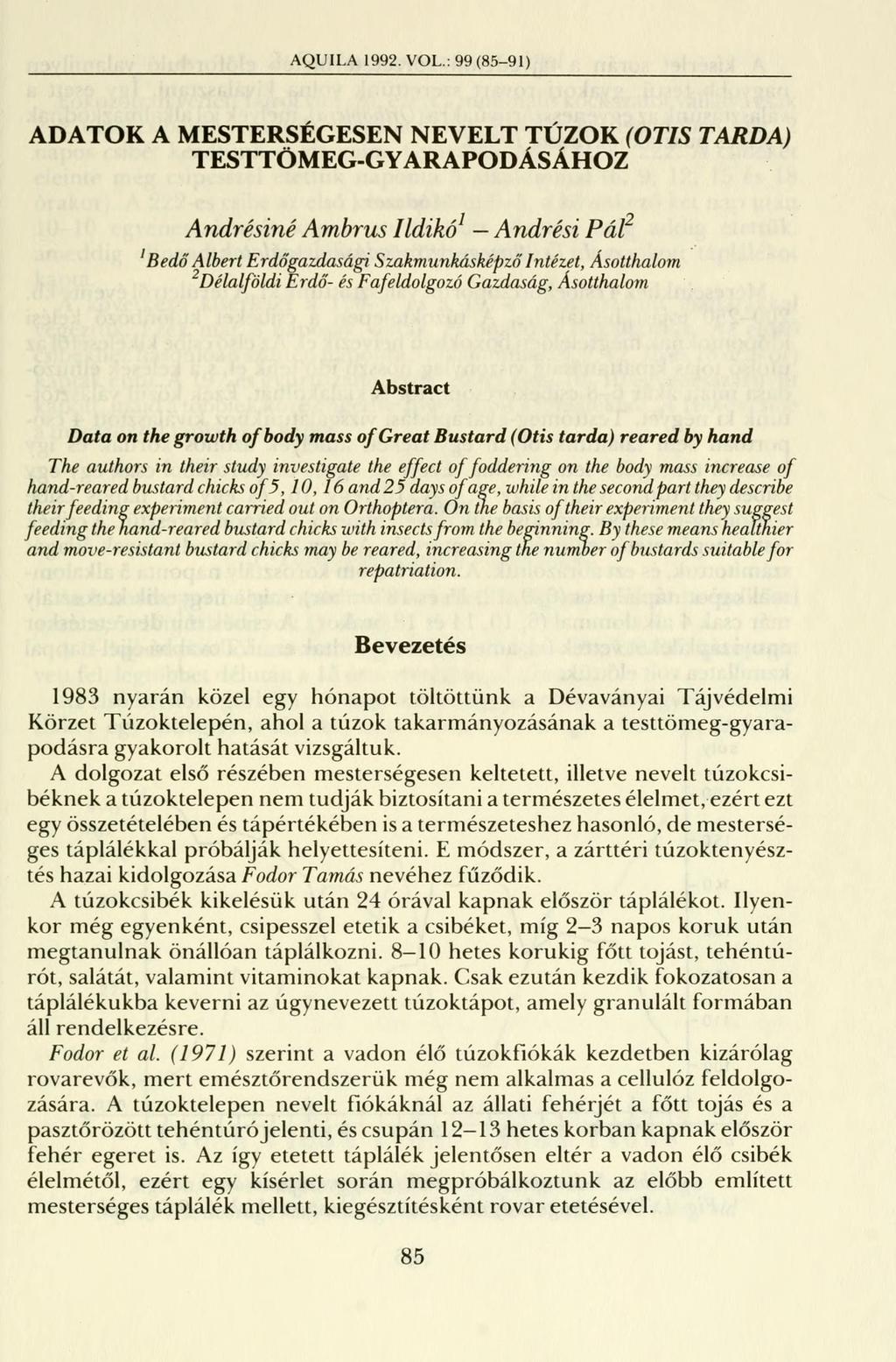 AQUILA 1992. VOL.