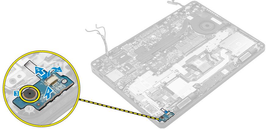 A LED-panel beszerelése 1 Helyezze a LED-panelt a számítógépen lévő foglalatába. 2 Húzza meg a csavart, amely a LED-panelt a számítógéphez rögzíti.