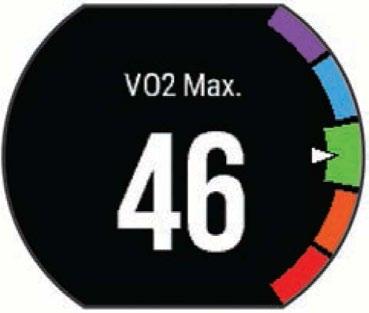 jezve), melyet maximális teljesítmény mellett testsúlyunk egy kilogramjára vetítve egy perc alatt elégetünk. Becsült versenyidők: A Forerunner a VO2 max.