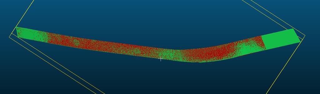 27. ábra: 3D modell és pontfelhő együtt A jobb láthatóság érekében az útból készült 3D modellt átlátszóvá tehetjük (stripping).