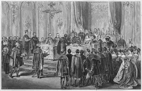 SISA JÓZSEF 6. A királyi ebéd a várpalotában (In: Falk Miksa Dux Adolf: Koronázási emlékkönyv 1867. Junius 8. Pest, 1867.) 7.