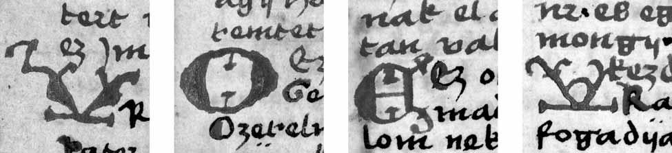 KEZDETEK 1. a d. Gömöry-kódex, 1516 Budapest, Országos Széchényi Könyvtár, MNy 5., 8. kéz (Legéndy Kató), 59, 82, 122, 129. l.