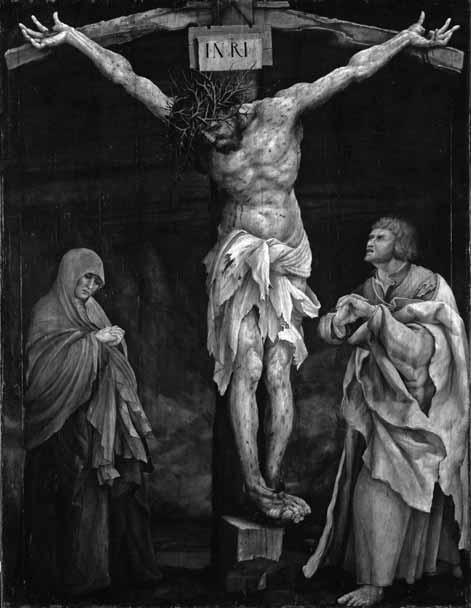 GOSZTONYI FERENC 2. Matthias Grünewald: Keresztrefeszítés, 1523 1524 körül Fenyőfa; 195,5 152,5 cm Staatliche Kunsthalle, Karlsruhe, ltsz.