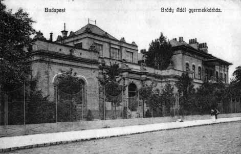JENEY ANDRÁS 3. Pesti Izraelita Hitközség Kórháza, metszetek (reprodukció: Építő Ipar, 1890. 9. sz.) 4. Bródy Adél Gyermekkórház, homlokzatok egykorú képeslap A hitközség 1894.