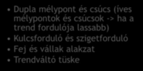a trend fordulója lassabb) Kulcsforduló és