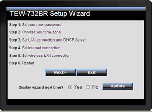 Step 1: Set your new password Setting the new admin password of the WLAN Router.