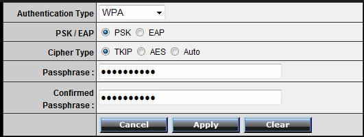 WEP Key Format: Select the key format from the drop-down list HEX or ASCII. WEP Key Length: Select the level of encryption from the drop-down list.