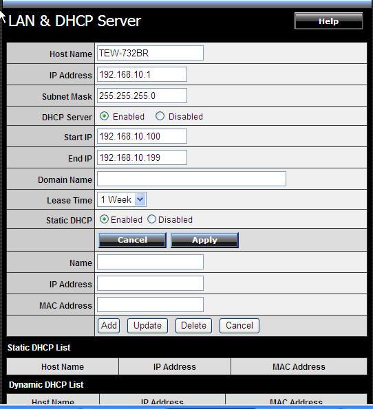 Host Name: Type the host name in the text box. The host name is required by some ISPs.