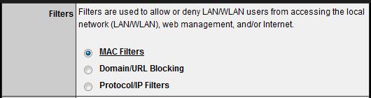 Access Control Setting This access control enables you to define access restrictions, set up protocol and IP filters, create virtual servers, define access for special applications such as games, and