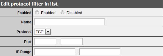 The line is selected, and the fields automatically load the item's parameters, which you can edit. Enable: Click to enable or disable the IP address filter.
