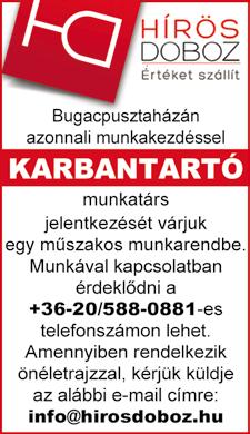 Jelentkezés a 0620/588-45- 33-as telefonszámon. GYŐRI fémipari partnerünkhöz keresünk betanított munkás, géplakatos, CNC-gépkezelő, autószerelő, villanyszerelő munkakörbe dolgozókat.