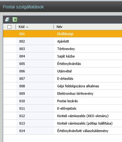 Postázási ragszámok A menüpont alatt ragszám tartományokat hozhatunk létre az egyes postai megállapodásokhoz, ill. módosíthatjuk, törölhetjük azokat.